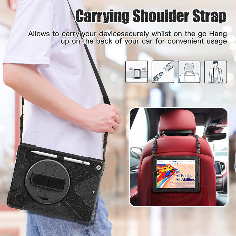 Full Body Protective Case with 360¡ã Rotate Hand Strap/Stand for iPad 10.2 inch