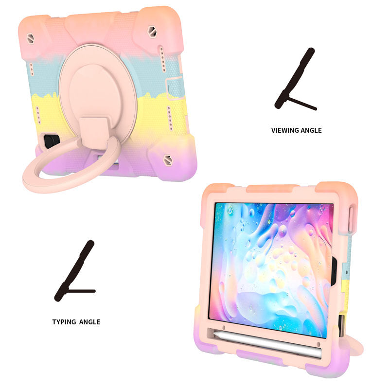 iPad Case For iPad Mini 6 with 360¡ãSwivel Stand-Colorful Rose Gold
