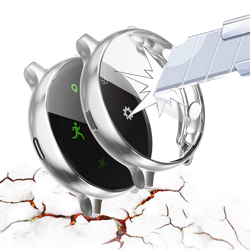 Full Coverage TPU Screen Protective Cover For Samsung Galaxy Watch Active 2 40 44mm-Silver