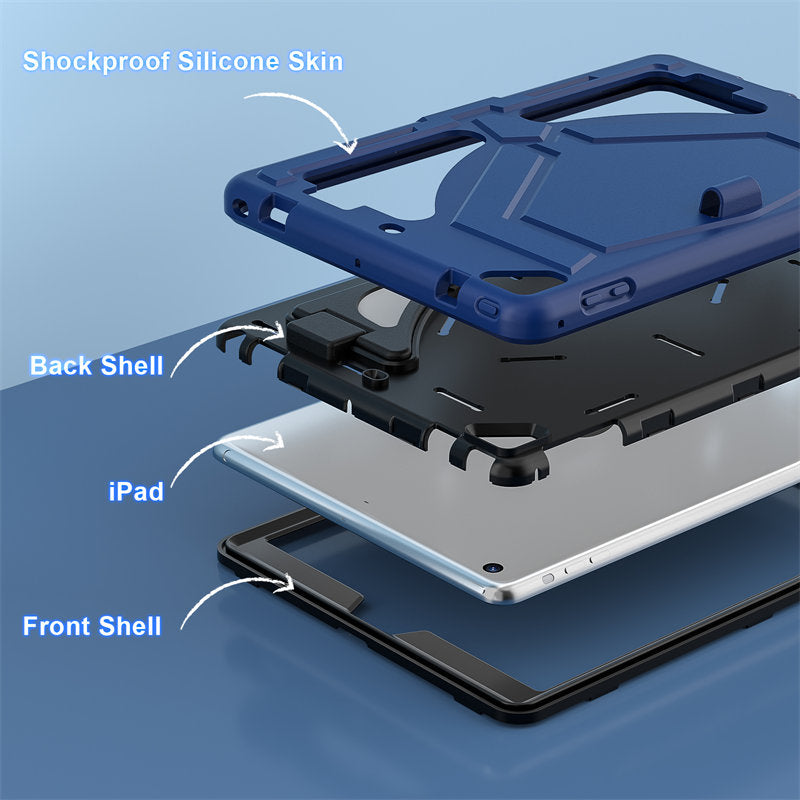 Tablet Case Rugged with Kickstand for iPad 6th/5th Generation 2018/2017-NavyBlue