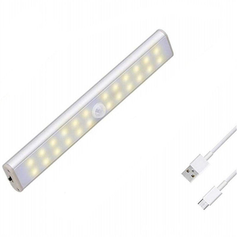 LED Closet Light 24-LED Rechargeable Motion Sensor Warm Light Bar for Stairs Wardrobe Kitchen Hallway (1 Pack)