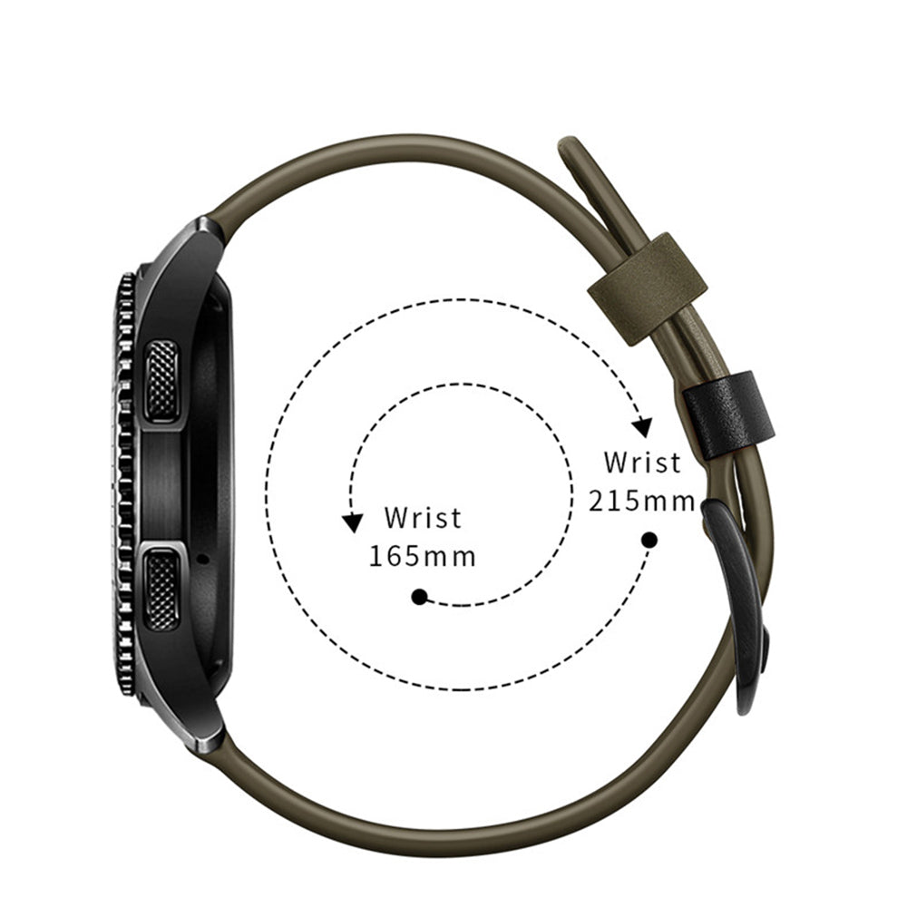 Fashion 7 Line Style Leather Watch Band For Samsung Galaxy Watch 42/46mm Gear S3 Frontier/Classic(Green)