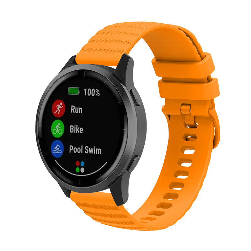 Silicone Watch Band Wave Pockmark for Samsung Cear S2 Huawei Watch GT-AmberYellow