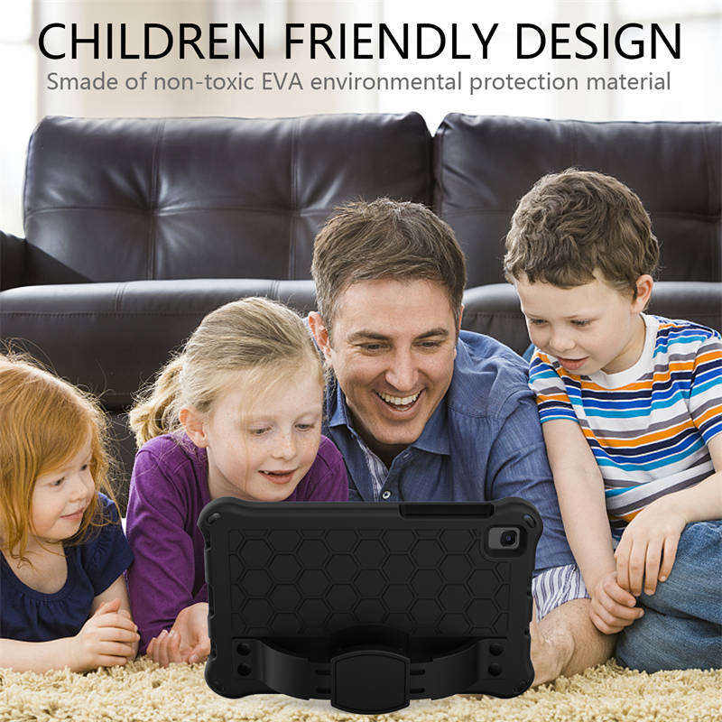 Hive Tablet Case For SamSung Tab A7 Lite 8.7(T220/T225) 2021/Tab A8 (P200/P225) 2019 Durable Stand Cover With Shoulder Strap-Black