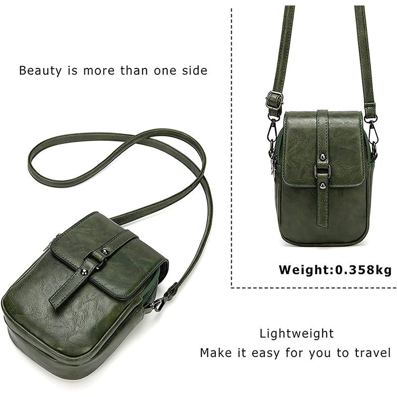 Women Vintage Crossbody Phone Bag Small Messenger Shoulder Bag-Green