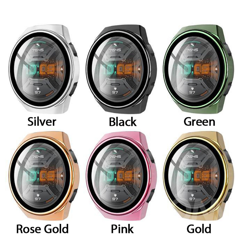 PC + Glass Full Cover WatchCase For Huawei Watch GT2E-Rose Gold
