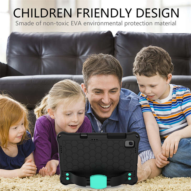 Hive SamSung Tablet Case For Sansung S6 10.5 (2019)/ S5E(2019)/Tab A7 (2020) Durable Stand Cover With Shoulder Strap-BlackAqua