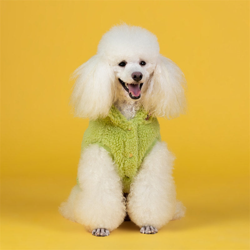 Dog Fleece Coat Hoodie Ultra Warm Thick Winter Jacket for Puppy-Green