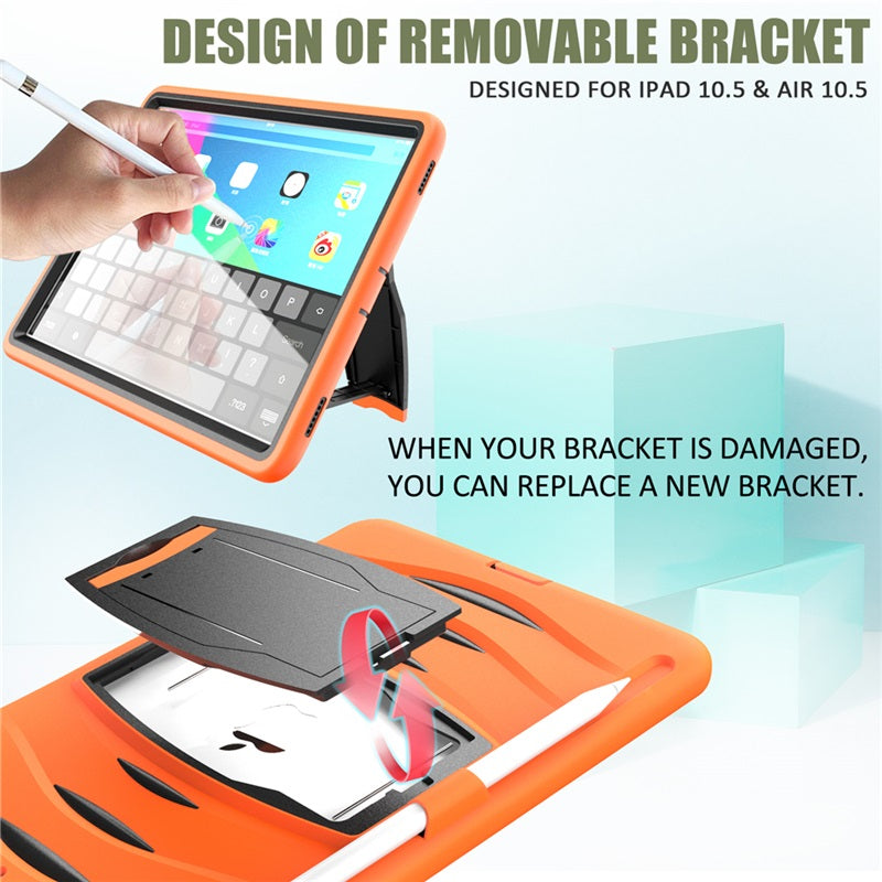 Shock Wave Kickstand Case Anti-Fall Protection With Pencil Holder For 10.5inch iPad Air3/iPad Pro10.5-Orange