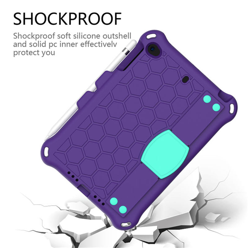 Hive iPad Case For iPad Mini 1/2/3/4/5 Durable Stand Cover With Shoulder Strap-PurpleAqua