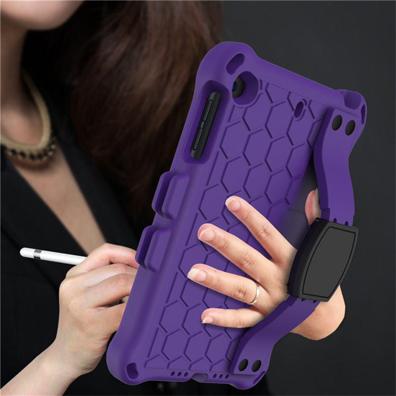 Hive iPad Case For iPad Mini 1/2/3/4/5 Durable Stand Cover With Shoulder Strap-PurpleBlack