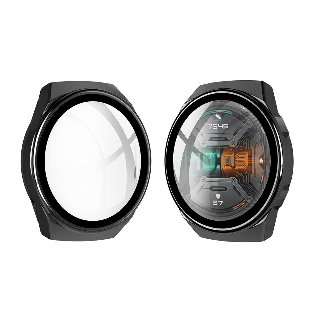 PC + Glass Full Cover WatchCase For Huawei Watch GT2E-Black