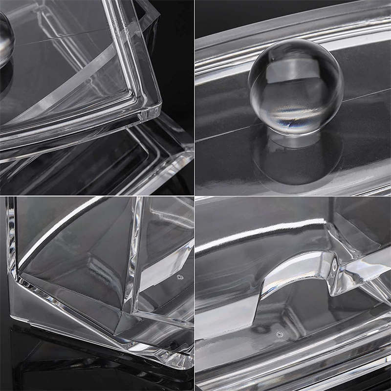 Cotton Swab Pads Holder Cotton Buds Ball Dispenser Organizer Box Clear Acrylic Cotton Pad Container