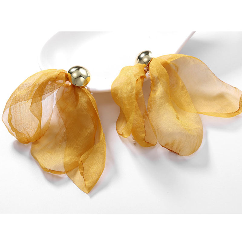 2 Pairs Women Fringe Long Floral Dangle Earrings-C