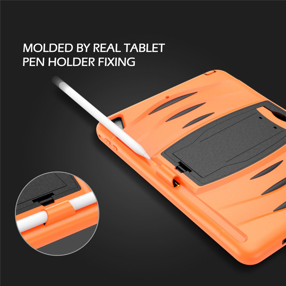 Shock Wave Kickstand Case Anti-Fall Protection With Pencil Holder For 9.7inch iPad 5/iPad 6/iPad Air2/iPad Pro9.7-Orange