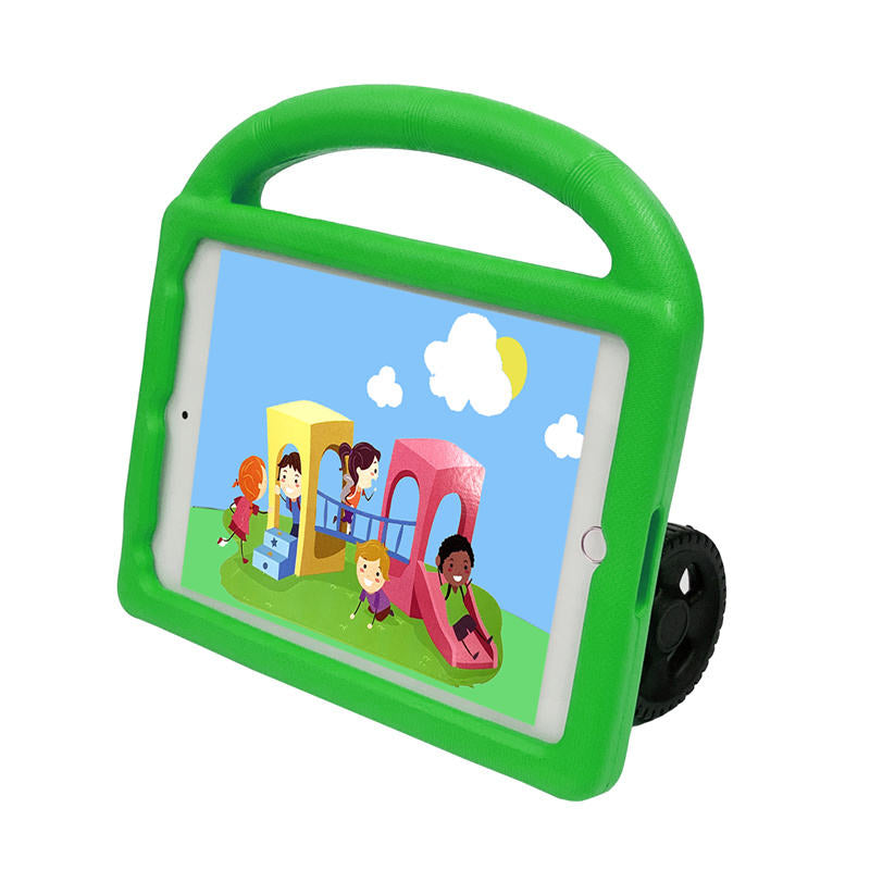 Wheel iPad Case For iPad Mini 1/2/3/4/5 Shockproof Stand Cover With Handle Stand-Green