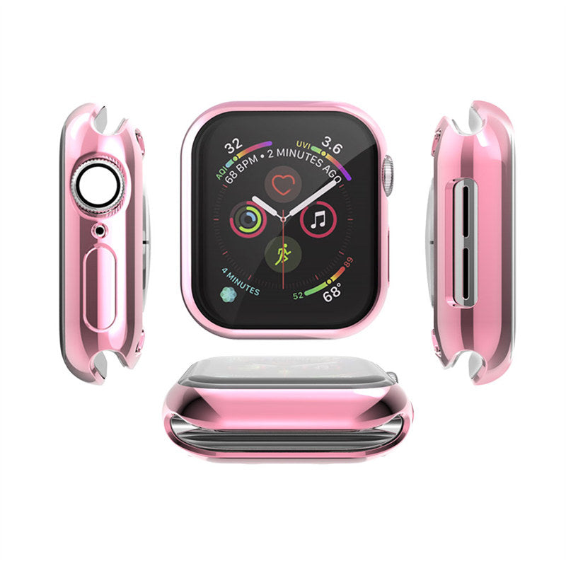 TPU All Around Screen Protective Cover for iWatch SE/6/5/4/3/2/1-Pink