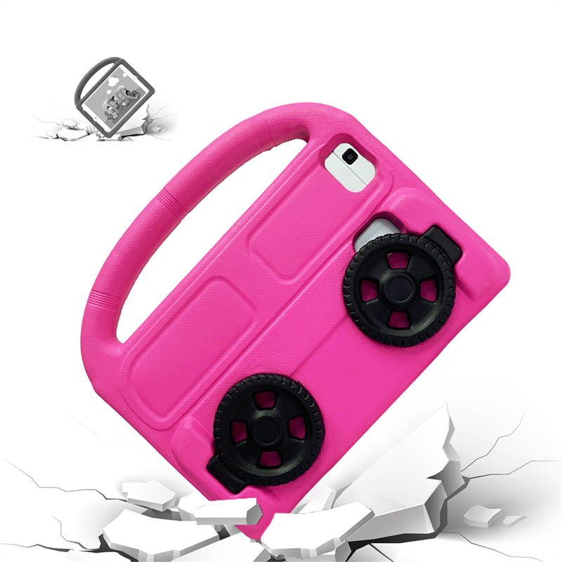 Wheel Samsung Tablet Tablet Case For 8.0inch Tab A 3 4 E/8.7inch Tab A7lite Shockproof Stand Cover With Handle Stand-Rose