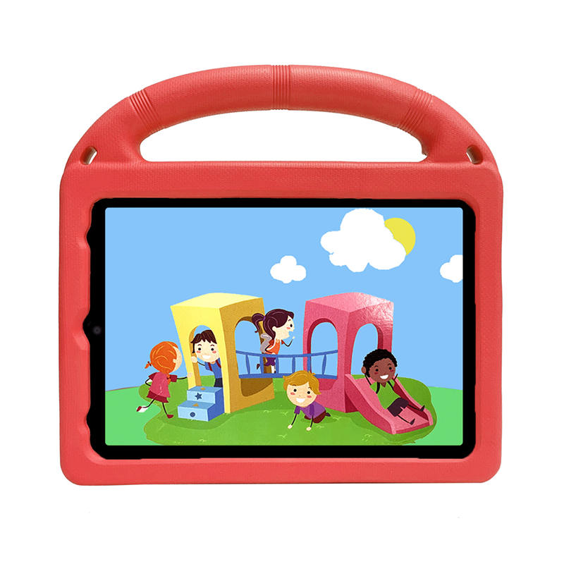 Wheel iPad Case For iPad Mini 6 Shockproof Stand Cover With Handle Stand-Red