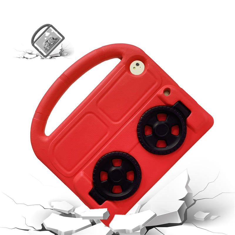 Wheel iPad Case For iPad 9.7inch Air1/2 Pro9.7 Shockproof Stand Cover With Handle Stand-Red