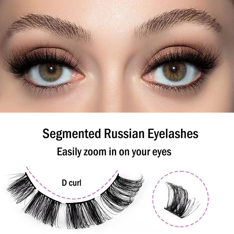 Russian Strip Lashes Reusable False Eyelashes Natural D Curl-16