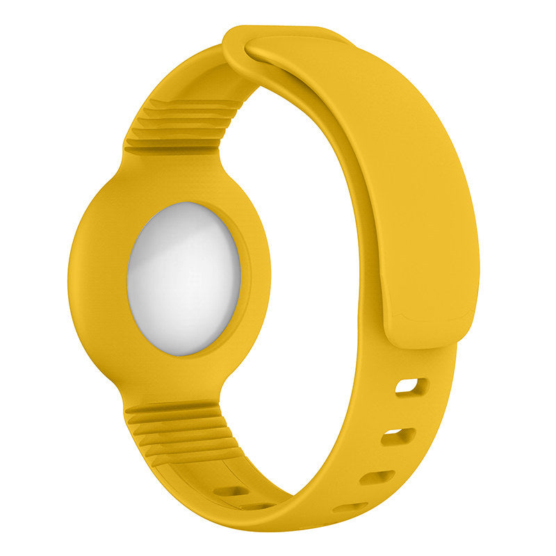 Apple Airtags Watch Strap Silicone Protective Sleeve-Yellow