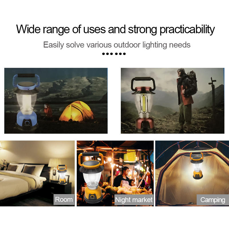 Solar LED Camping Light Dimmable Water-Resistant Lantern for Emergency-Blue