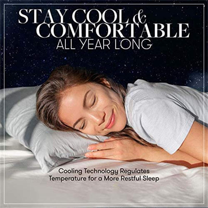 Bed Pillows for Sleeping Set of 2 - Soft Allergy Friendly Cooling Luxury Gel Pillow for Back Stomach or Side Sleepers
