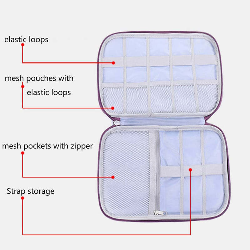 Watch Bands Storage Bag 10-15 Watch Strap Organizer Waterproof Travel Wirstband Pouch for iWatch Bands and Accessories-Grey