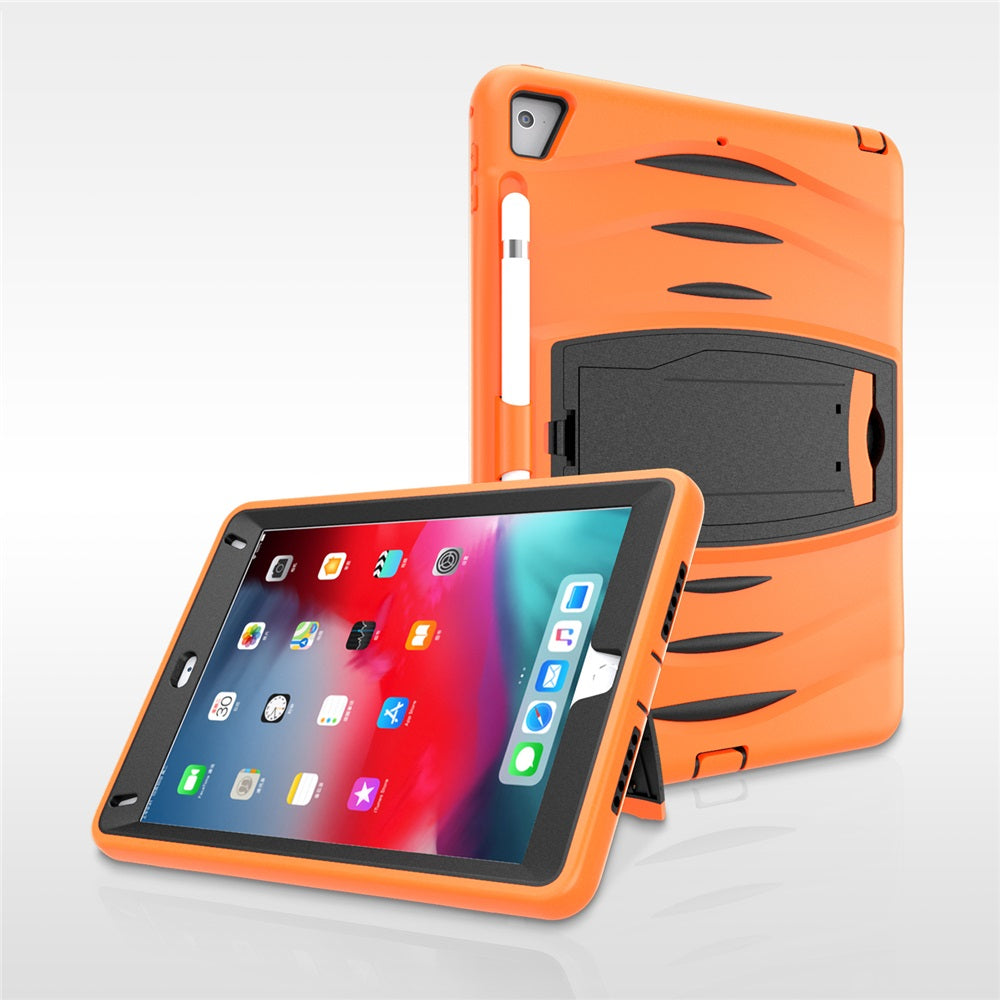 Shock Wave Kickstand Case Anti-Fall Protection With Pencil Holder For 9.7inch iPad 5/iPad 6/iPad Air2/iPad Pro9.7-Orange