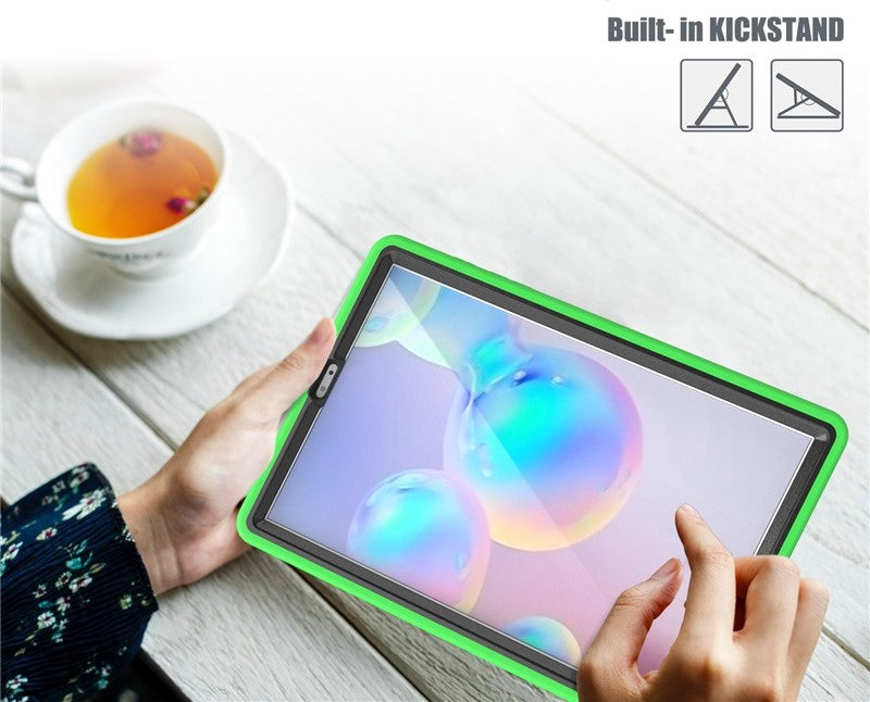 Shock Wave Kickstand Case Anti-Fall Protection With Pencil Holder For Samsung Tab S6 10.5inch T860/T865/T867(2019)-Green
