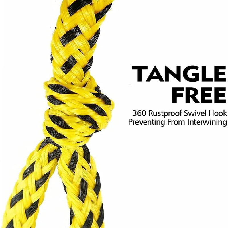 Durable Tow Ropes Water Sports Connector for Hauling Pulling Tubes-YellowBlack