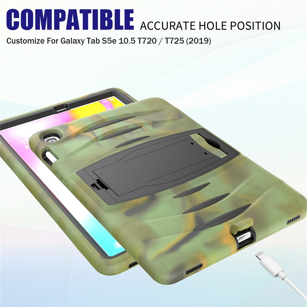 Shock Wave Kickstand Case Anti-Fall Protection For Samsung Tab S5E 10.5 T720/T725(2019)-Camouflage