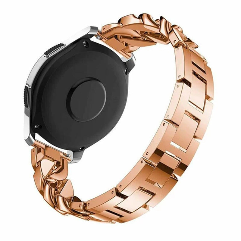 DPXZ 20MM Stainless Steel Bling Watch Band Quick Release Strap Replacement Wristband For Samsung For Women-Rose Gold