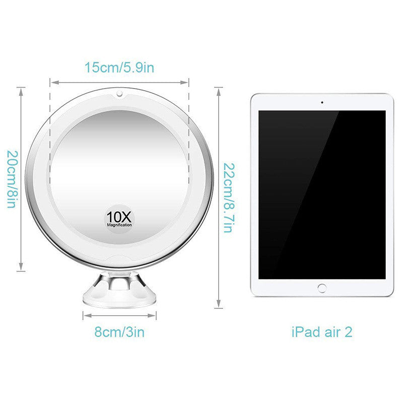 Home & LivingLED 10X Magnifying Makeup Mirror with Power Locking Suction Cup