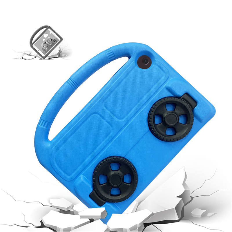 Wheel Samsung Tablet Case For Tab A 10.1 T510/T515(2019) Shockproof Stand Cover With Handle Stand-Blue