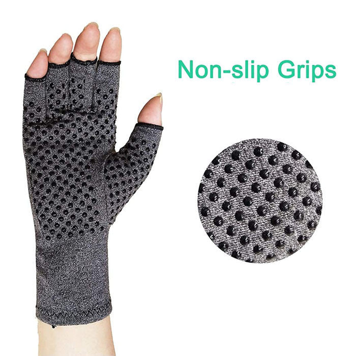 Winter Half Finger Outdoor Hiking Driving Cycling Riding Cotton Breathable-Hemp Ash-LYX-08004