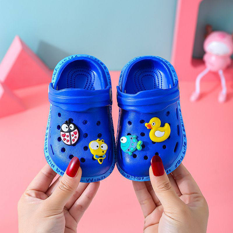 Childrens Clogs Boys Girls Soft Sandals Lightweight Non-Slip Shoes-SapphireBlue