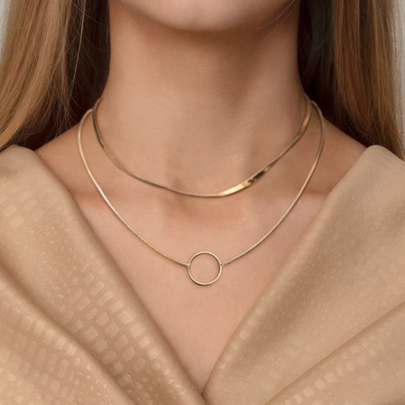 Minimalist Style Double Layer Necklace for Womens
