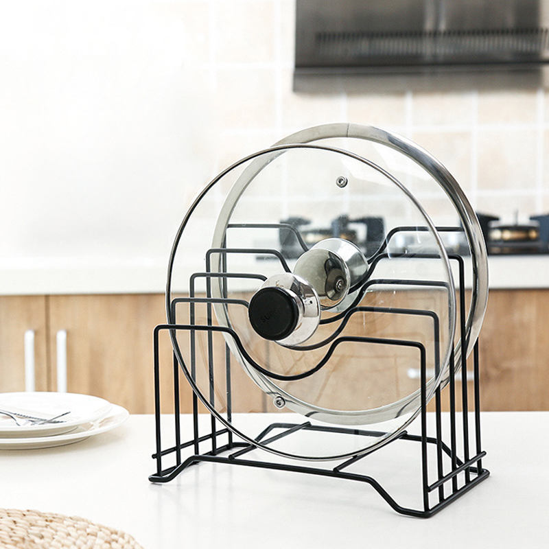 Simple Houseware Kitchen Pot Lid Rack Holder Organizer Black