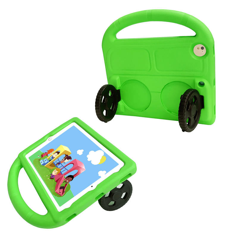 Wheel iPad Case For iPad 9.7inch Air1/2 Pro9.7 Shockproof Stand Cover With Handle Stand-Green