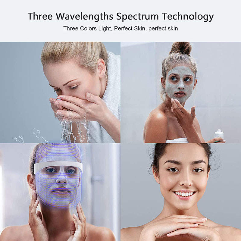 USB Rechargeable 3 Color Facial-Mask Portable Photon-Face Skin Care Device