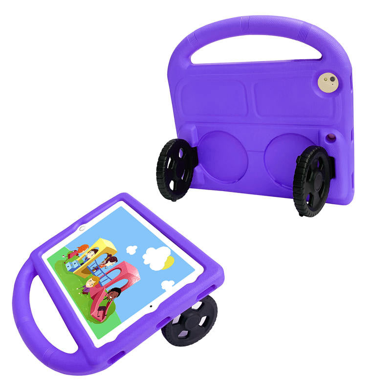Wheel iPad Case For iPad 9.7inch Air1/2 Pro9.7 Shockproof Stand Cover With Handle Stand-Purple
