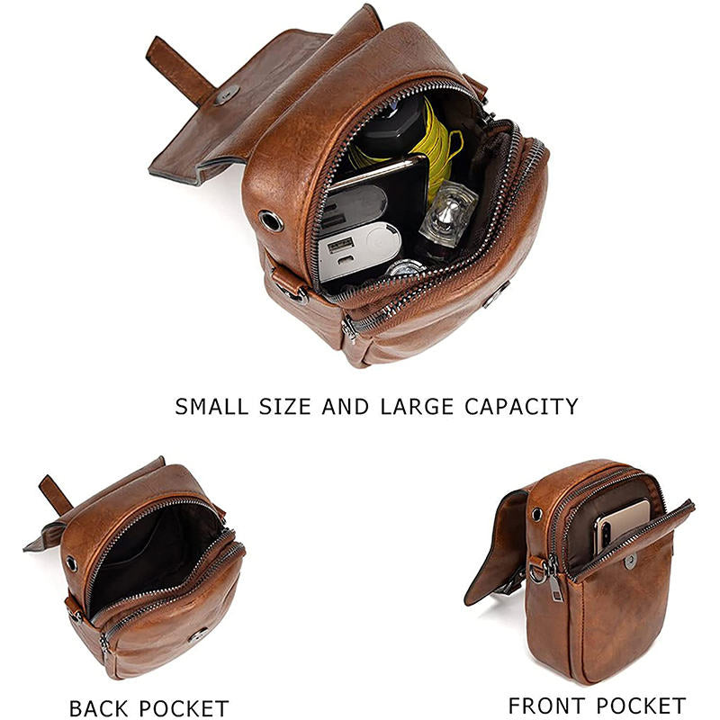 Women Vintage Crossbody Phone Bag Small Messenger Shoulder Bag-Brown