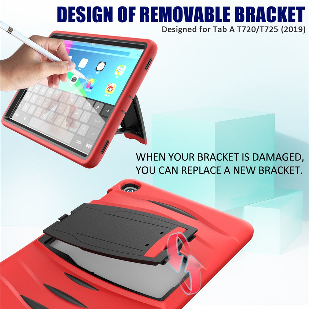 Shock Wave Kickstand Case Anti-Fall Protection For Samsung Tab S5E 10.5 T720/T725(2019)-Red