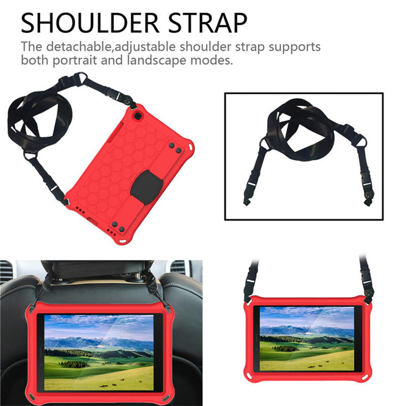 Hive SamSung Tab A 8.0 T380/T385/T387/T377/T330 Tablet Case Durable Stand Cover With Shoulder Strap-RedBlack