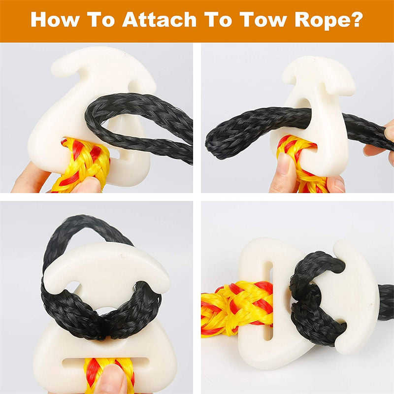 Durable Tow Ropes Water Sports Connector for Hauling Pulling Tubes-YellowRed
