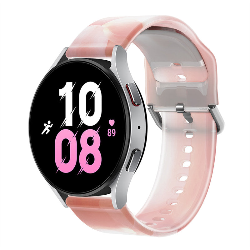Semi Frosted Watch Strap Transparent Rainbow for Samsung Huawei Watch-02