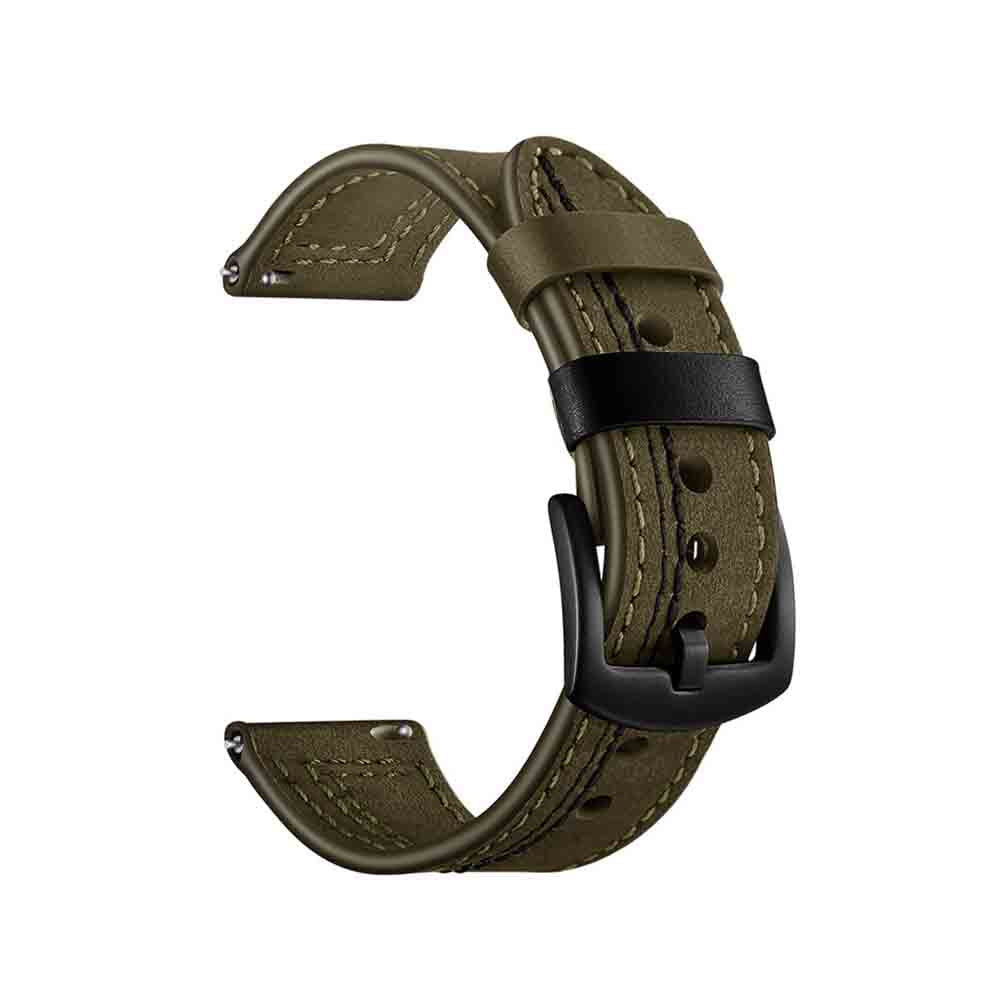 Fashion 7 Line Style Leather Watch Band For Samsung Galaxy Watch 42/46mm Gear S3 Frontier/Classic(Green)