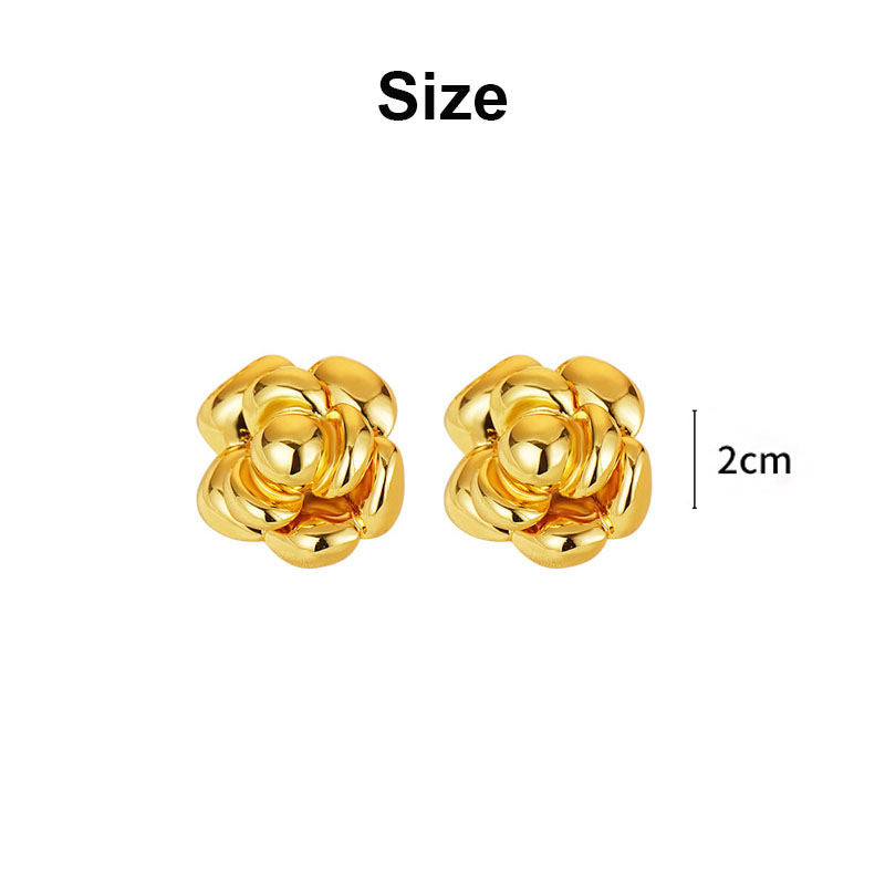 Vintage Rose Flower Stud Earrings Hypoallergenic For Women